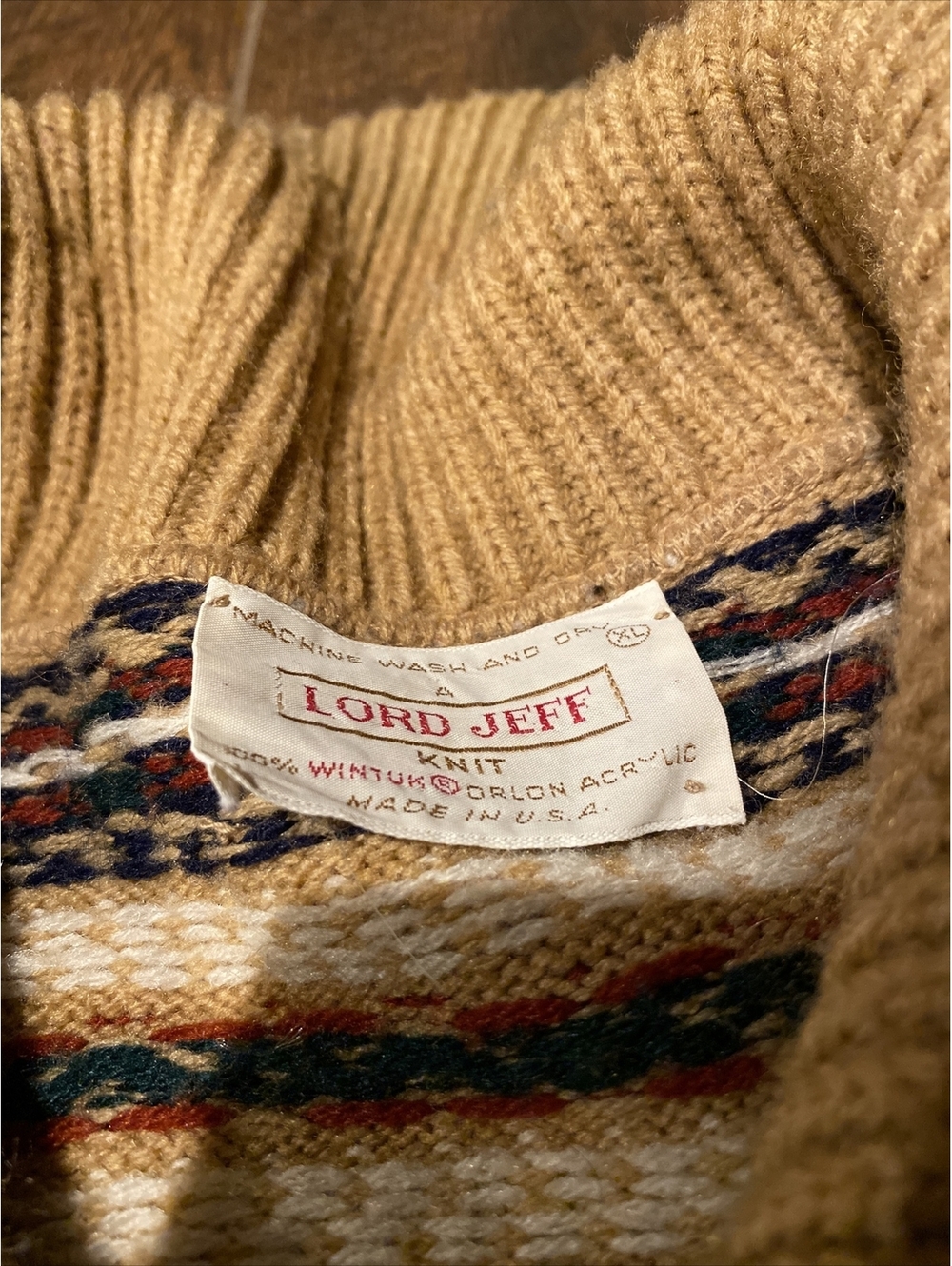 Lord Jeff Cardigan Sweater Men's XL Nordic Cardigan Vintage - Picture 5 of 9